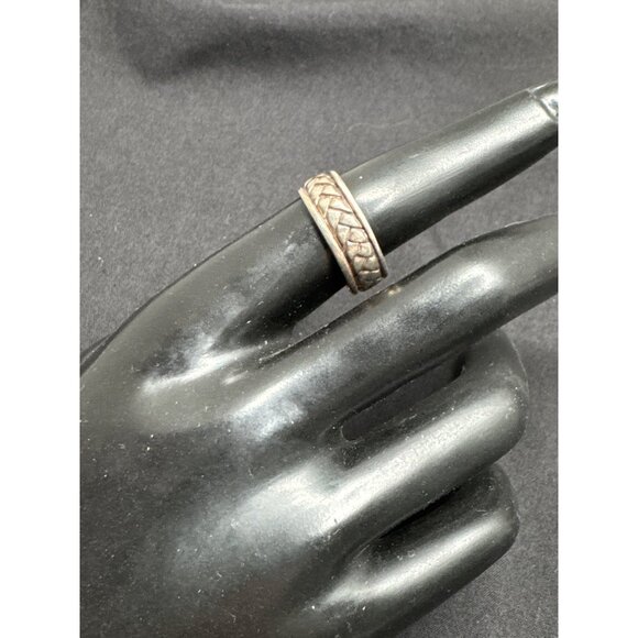 Sterling Silver 925 NF Nickel Free Braided Woven Pattern Ring Size 7.5 Mens Jewe - Picture 1 of 7